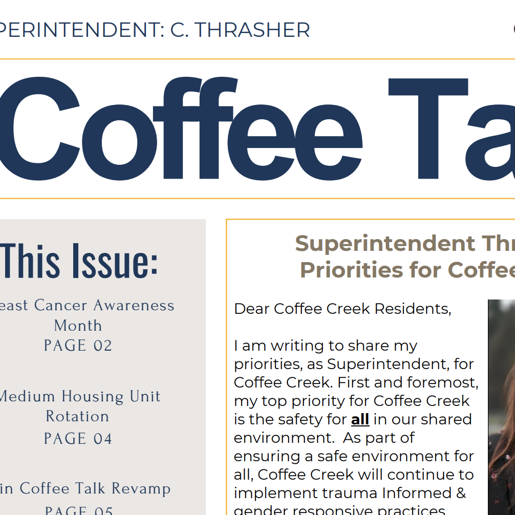 Coffee Talk newsletter cover, CCCF & CCIC