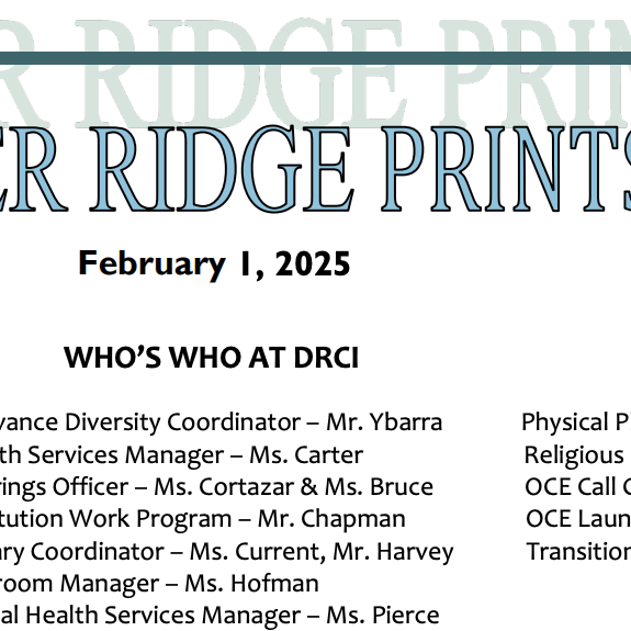 Deer Ridge Prints newsletter cover, DRCI